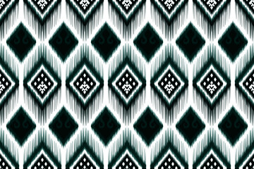 Ikat seamless pattern design Indian Aztec fabric boho geometric chevron texture vector illustrations fabric 
