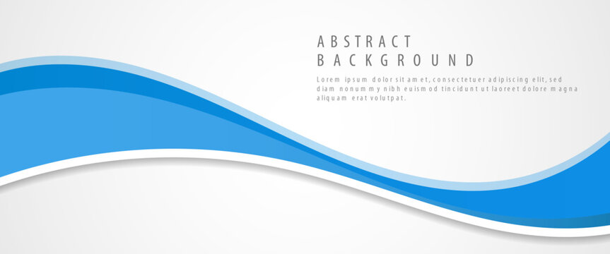 Modern Business banner template design. Abstract blue wavy, wave, flow shape illustration with space for the text. Editable vector design isolated.