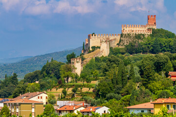 Fototapeta na wymiar View of Soave's castle near Verona