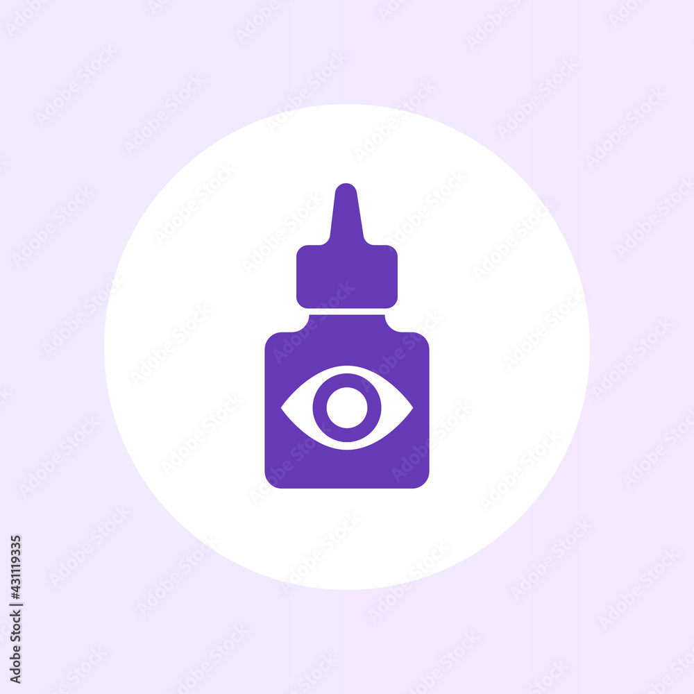 Poster Eye drops bottle icon, vector