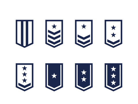 Military ranks or army epaulettes, vector