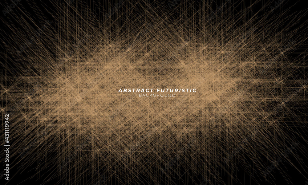 Wall mural golden technology particle design background. abstract technology background hi-tech communication c