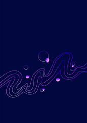 Bright poster with dynamic waves. Vector illustration minimal flat style. Vector illustration