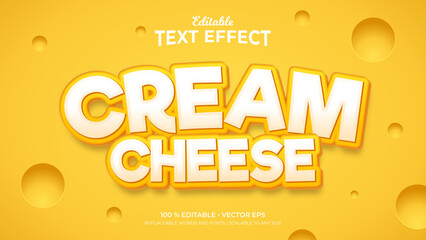 Cream Cheese 3d Style Editable Text Effects