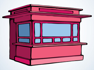 Fototapeta na wymiar Shop stall. Vector drawing kiosk