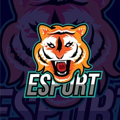 tiger mascot esport logo design
