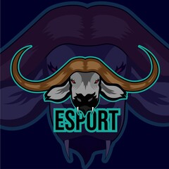 bull mascot esport logo design