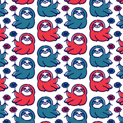 Sloths vector pattern design