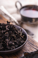 Traditional Asian tea. Vintage style. Cooking background concept.