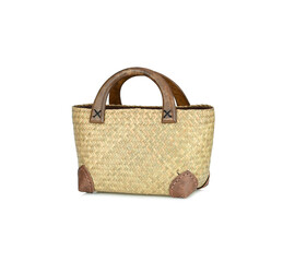 water hyacinth handbags on white background