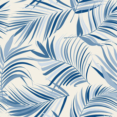 Palm leaf vector seamless pattern