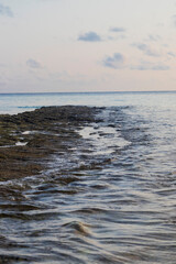 Beautiful rocks formation on the beach in the early morning hour. Nature