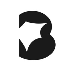 Letter B and Bat logo. Wing. Initial Logotype Design Concept