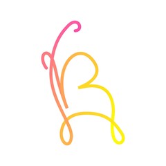 Letter B and Butterfly Logo Design. Combination logo Monoline of Insect Modern for Beauty, Animal Business