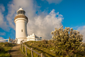 Morning view of Byron Bay Lighthouse, the most eastern mainland of Australia, New South Wales, Australia.