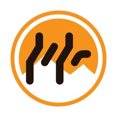 Camel Logo Design. Monoline, Minimal and Modern animal symbol in desert with sun