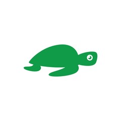 cute green sea turtle logo, animal icon illustration