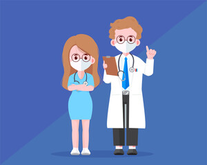 Doctor Medical good team cartoon art illustration