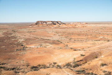 Fototapeta na wymiar Kanku-Breakaways Conservation Park Australian geologic heritage, Famous tourist destination in Coober Pedy, South Australia