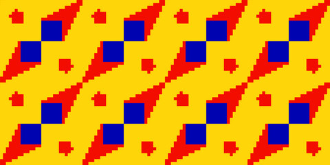 Obraz premium Pixel art digital seamless pattern. Vector illustration