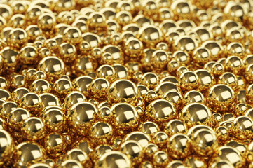 Lot of golden balls. 3d illustration