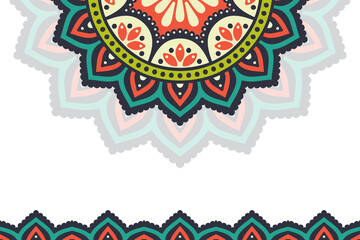 Colorful background with mandala template