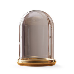 Empty glass dome on а white background. Clipping path included, 3d illustration