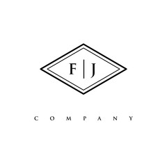 initial FJ logo design vector