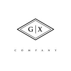 initial GX logo design vector
