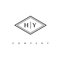 initial HY logo design vector
