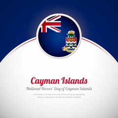 Cayman Islands happy national heroes day with creative colorful country flag background