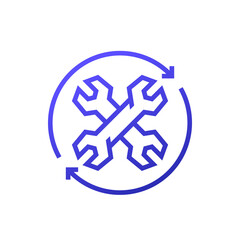 repair process icon on white