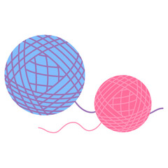 balls of thread in gentle pastel colors. Vector illustration