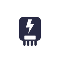 electric power control system icon on white