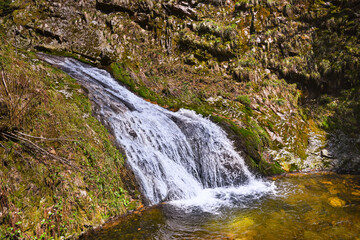All Saints Waterfalls, also Büttensteiner waterfalls near the village Oppenau, Northern Black Forest. Baden-Wuerttemberg, Germany, Europe