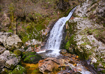 All Saints Waterfalls, also B&uuml;ttensteiner waterfalls near the village Oppenau, Northern Black Forest. Baden-Wuerttemberg, Germany, Europe