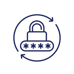password reset, security icon, line vector