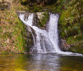 Obraz premium All Saints Waterfalls, also Büttensteiner waterfalls near the village Oppenau, Northern Black Forest. Baden-Wuerttemberg, Germany, Europe