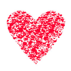 Heart with notes Love hand drawn illustration heart on white background. Valentine day, romantic holiday symbol.