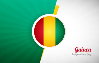 Happy independence day of Guinea greeting background. Abstract Guinea country flag illustration