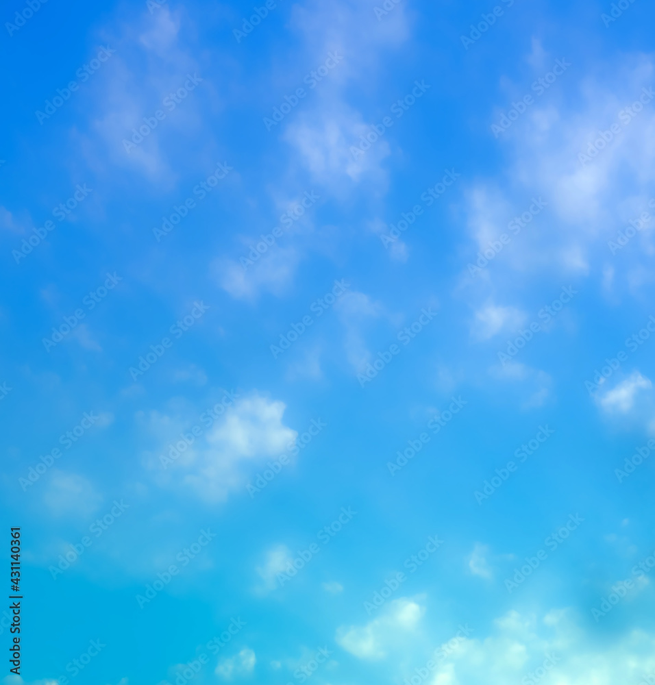 Wall mural blue sky with beautiful natural white clouds