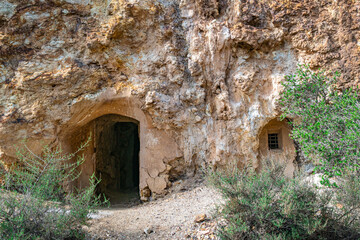 Fototapeta na wymiar Details of the abandoned Mines of Mazarrón. Murcia region. Spain