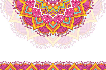 Colorful background with mandala template