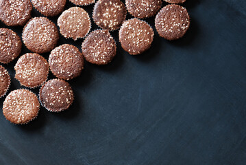 brownie cookies in dark background