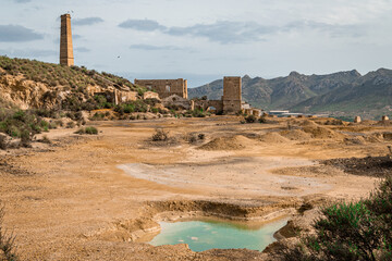 Ruins of the abandoned Mines of Mazarr&oacute;n. Murcia region. Spain
