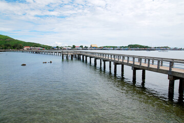 Pond Bridge over the sea at koh kham beach chonburi thailand