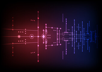 Obraz premium Circuit technology background with hi-tech digital