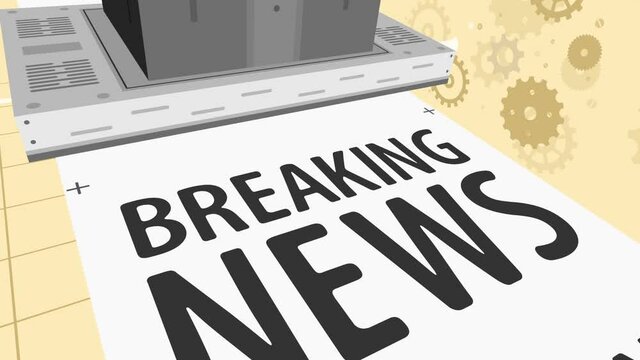 Printer Prints Newspaper Breaking News