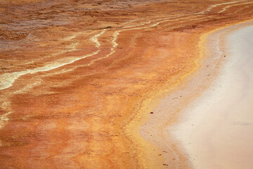 Mining waste with acid drainage in the Abandoned Mines of Mazarrón. Murcia region. Spain