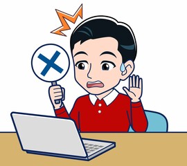 赤い服を着た若い男性